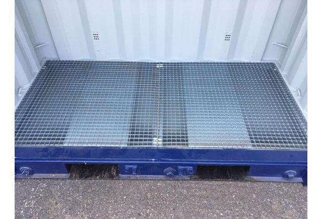 4ft Lekbak container | 1.20 x 2.20 meter | RAL5013 | Stapelbaar - JSK Handelsonderneming