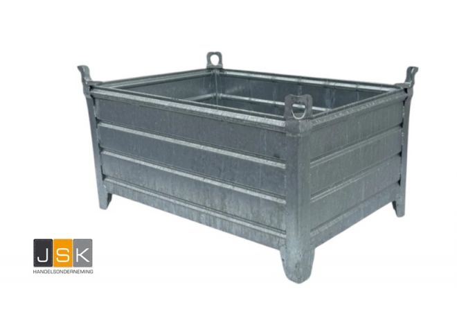 Stapelbak Staal | 120x80x50cm | gegalvaniseerd | 2.000-10.000 kg - JSK Handelsonderneming