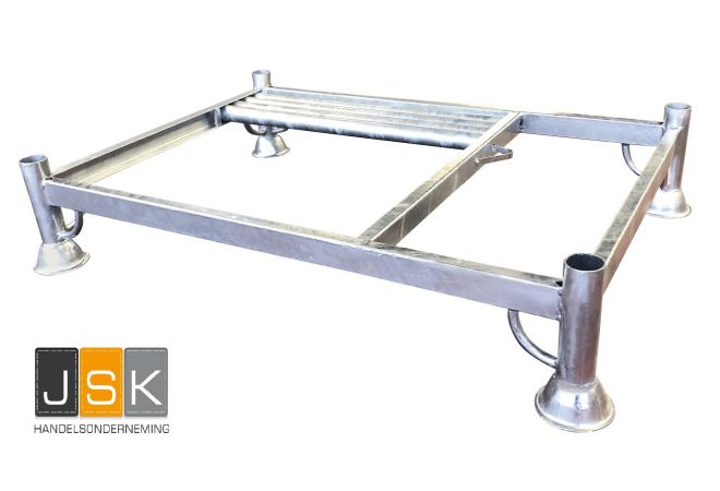 Stapelrek | Stapelpallet | Steigerrek | Stapeljuk | 1250x850mm | Model Layher inclusief Rongen | 1010.0030 - JSK Handelsonderneming