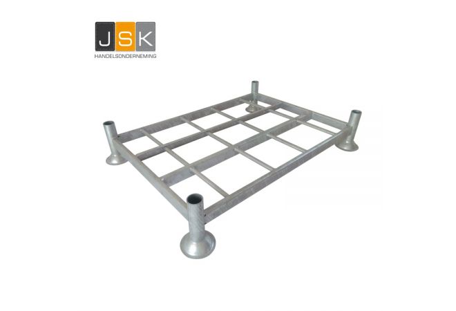 Stacking pallet | Customized Stackable Pallet | Stacking Pallet Rack excl. rongen 60.3 | Afmetingen: L: 1530, B: 1165, H: 300 (mm) | Flexibele magazijnstelling - JSK Handelsonderneming