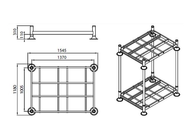 Raampallet 1400 x 1030 mm - Euro Rack