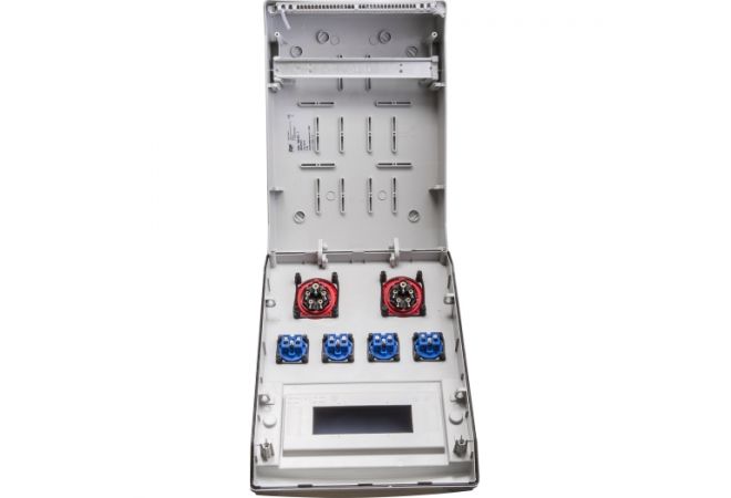 Wandverdeler lege behuizing onbedraad | 2x CEE 16 A 5p 380V | 4x schuko 16A 230V | "WERSAU" | 056.024.0000 - JSK Handelsonderneming