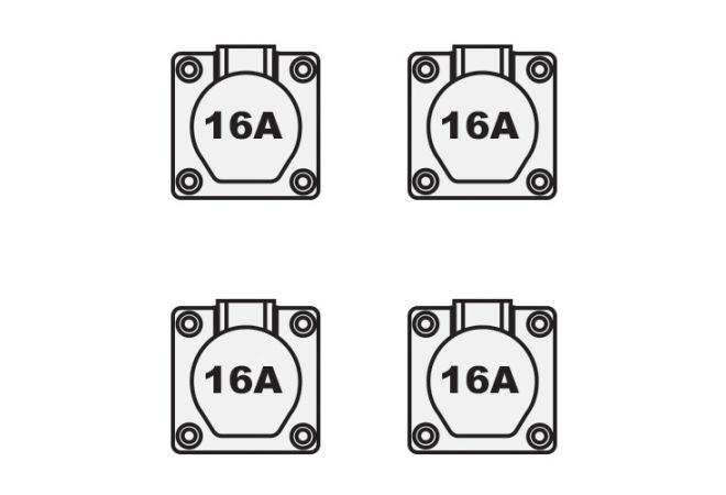 Veiligheidstransformator 4x uitgang 42V | 1300VA | in volrubber kast Ypsilon | 104390 - JSK Handelsonderneming