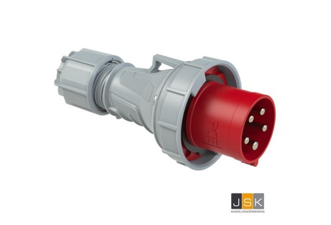 035-6v CEE Stekker 63A 5-polig, 400 V (50+60 Hz) Rood, 5p 6h IP67 POWER TWIST - 830.356/107701