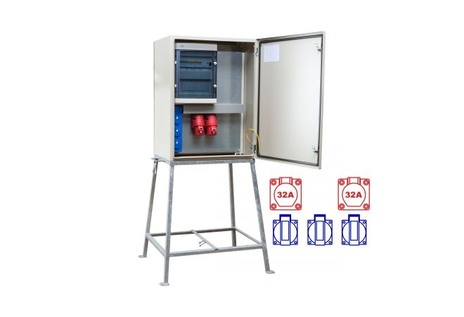 Meterverdeelkast 40 Ampère | KEM4004 | 2x CEE 32A 5p 380V | 3x schuko 16A 230V | 107176 | Gratis verzending - JSK Handelsonderneming