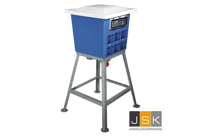 Kunststof verdeelkast 63A | Zwerfkast Quatro 63A | 3x 32A CEE 5p | 6x randaarde-contactdozen 230V | 020.306.0000-1 - JSK Handelsonderneming