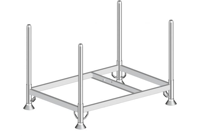 Stapelrek | Stapelpallet | Steigerrek | Stapeljuk | 1250x850mm | inclusief Rongen | 1010.0030 - JSK Handelsonderneming