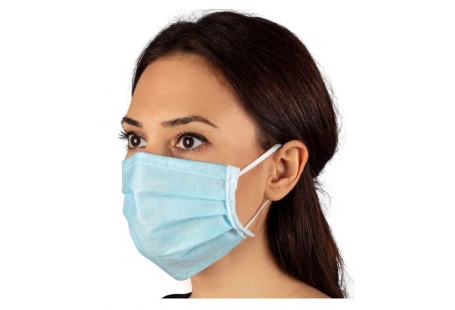 Hygiëne Masker Non woven EN14683 Type I | Kleur: Blauw Verpakt per omdoos à 2.000 stuks (40 dispensers à 50 stuks) | 1.99.00.100.03 - JSK Handelsonderneming