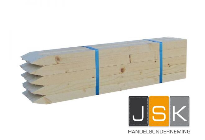 Piketten vuren | 2x4x60 cm/p | 50 stuks - JSK Handelsonderneming