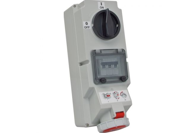 679.1526 | Afschakelbare CEE-wandcontactdoos IP67 met automaat 16A | 400V (50+60 Hz) rood | Mechanische vergrendeling | EAN-Code: 9003399819179 - JSK Handelsonderneming