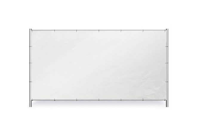 Wit bouwhekzeil 176x341cm 150gr/m² | Rondom op 50cm voorzoen van een aluminium bevestigingsoog ø12mm. - JSK Handelsonderneming