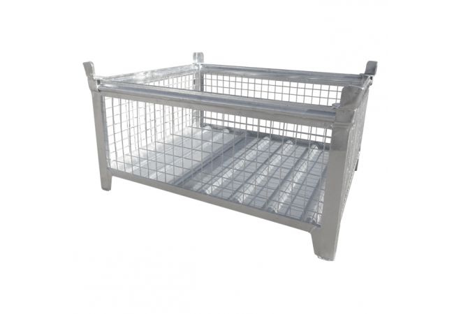 Magazijnbak gaaspallet 120x100x60cm | Vaste constructie | stapelbaar 4 wanden | 1200x1000x600mm | Max. heflast 2000 kg - JSK Handelsonderneming