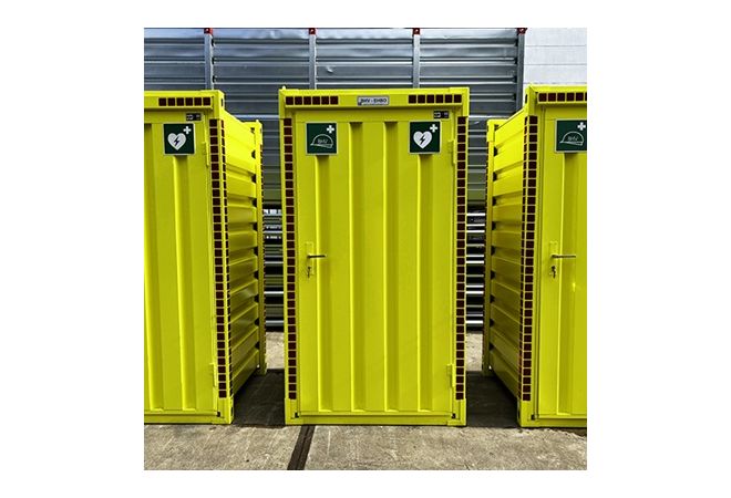 EHBO container unit | BHV container unit infra | AED Container Infra | Mobile EHBO Container Post | Basic uitvoering | KV1