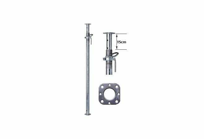 25 stuks Mammoet Stempel | Zwaarlaststempel | type EP20-350 | Maximale belastingswaarde 37,5 tot 20,6 kN | 1960 - 3500 mm | E01XD0025| inclusief stapelrek - JSK Handelsonderneming