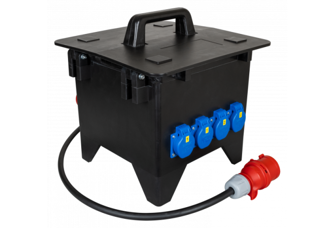 Verdeelkast "GÖTTINGEN" | 2x CEE 16A 400V | 4x contactdoos 230V | met aardlekschakelaar 40A, 0,03A | 077.024.0021 - JSK Handelsonderneming