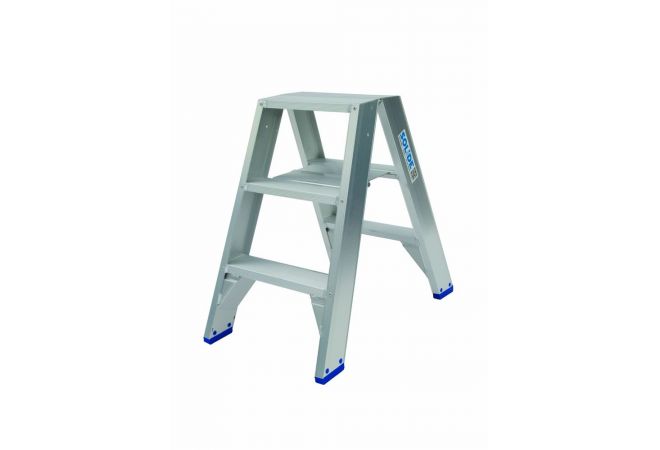 502203 | Solide Trap Type DT dubbel 2x3 treden inclusief platform | polyester gecoat | NEN 2484 / EN 131 norm | Garantie: 5 jaar - JSK Handelsonderneming