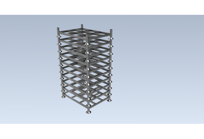 Stapelrack mobiele rack geschikt voor rongen 60.3. L: 1530, B: 1165, H: 300 (mm). Artikelcode: 1530116530 - JSK Handelsonderneming