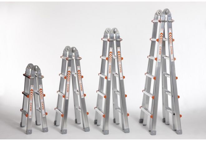 1413800100 | Waku Multifunctionele Ladder 4x3 | Gewicht: 10 kg | NEN 2484 / EN 131 norm | EAN: 4260270951006 - JSK Handelsonderneming