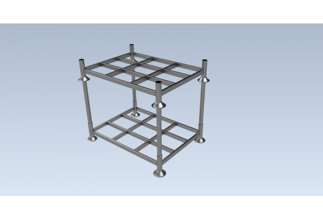 Stapelrack mobiele rack geschikt voor rongen 60.3. L: 1530, B: 1165, H: 300 (mm). Artikelcode: 1530116530 - JSK Handelsonderneming