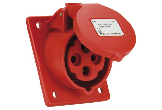 604.146 | CEE-inbouw contactdoos IP44 | 4-polig, 400V | 6h schuin, 16A Flensmaat 70 x 85 mm | EAN-Code: 4028232325070 - JSK Handelsonderneming