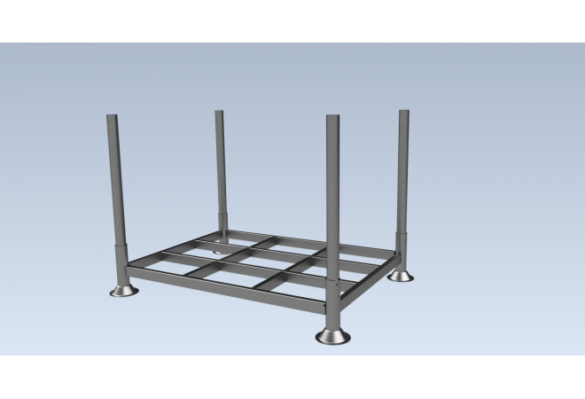 Stapelrack mobiele rack geschikt voor rongen 60.3. L: 1530, B: 1165, H: 300 (mm). Artikelcode: 1530116530 - JSK Handelsonderneming