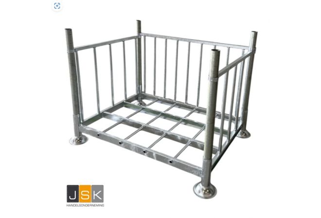 Stapelbare magazijnstellingen 1370x1000x310 mm hartafmeting | 1545x1180x310 mm buitenafmeting | 1300x930 mm binnenafmeting | Laadvermogen 2.000 kg - JSK Handelsonderneming