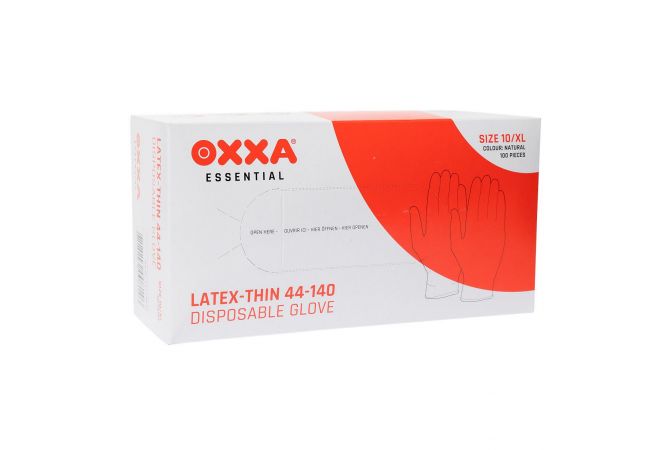 14414010 OXXA® Latex-Thin 44-140 handschoen (doosverpakking: 10 DSP) (Maat 7-8-9-10) 1.44.140.00