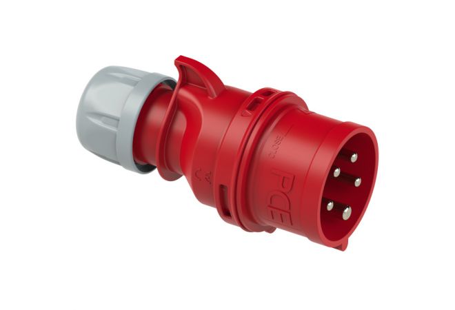 015-6 CEE Stekker 5-polig, 16A ,400V (50+60 Hz) Rood, 6h IP44 SHARK / CEE-plug 16A 5p 6h IP44 SHARK - 102205