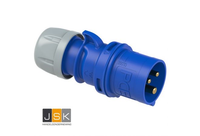 SIROX® CEE-stekker IP 44, 3-polig, 230 V, 6 h 32 A - 630.236 - JSK Handelsonderneming