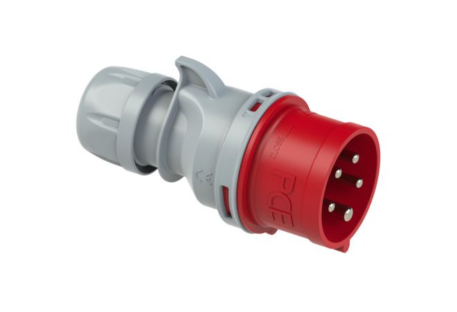 025-6ttv CEE-plug 32A 5p 6h IP44 TT SHARK | 400 V (50+60 Hz) red | KLICK *  - JSK Handelsonderneming