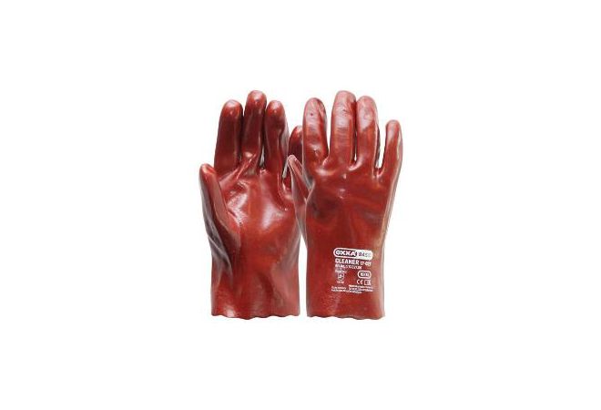 Handschoen PVC rood, enkel gedipt, 270 mm (Doos 120 paar) - 1.17.027.00 - JSK Handelsonderneming