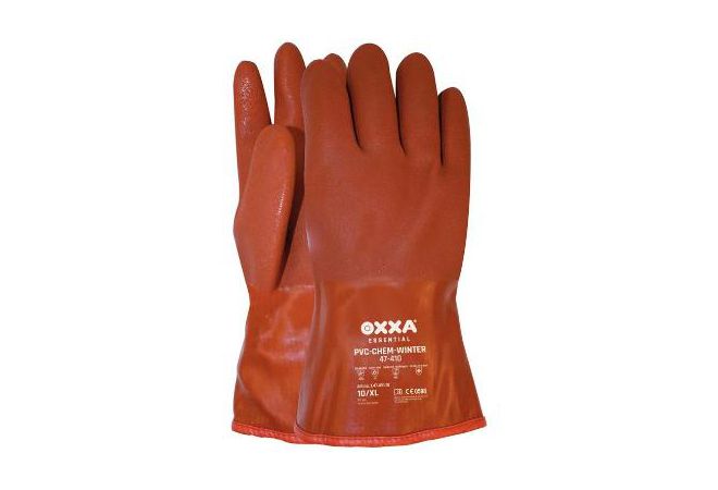 OXXA® PVC-Chem-Winter 47-410 handschoen (Doosverpakking 12 paar) (Maat 9L-10XL)