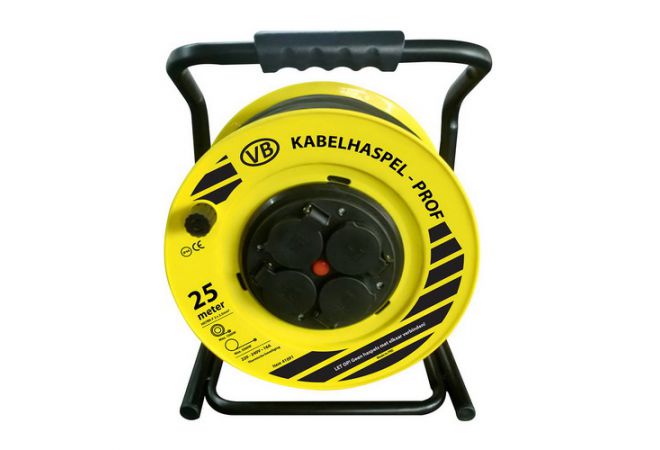 Professionele Bouwhaspel | Kabelhaspel | 25 meter 3G2.5 H07RN-F IP44 | 41091