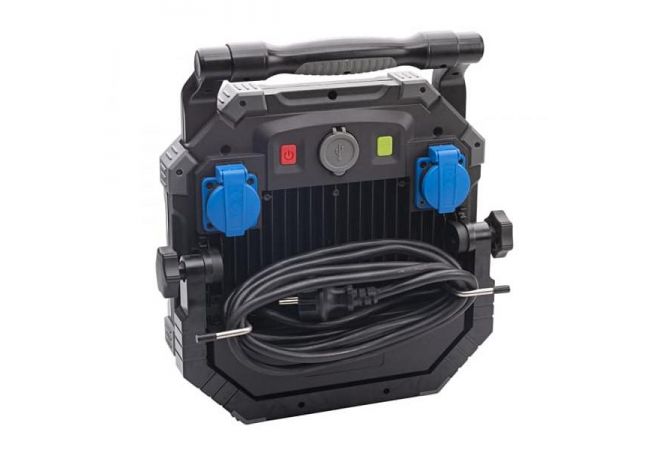 Vetec LED 100W Strijklamp schakelbaar in 3 kleuren | Kleurtemperatuur 2700° / 4500° / 6500° K | klasse 1 | incl. 2x Schuko contactdoos + 5 meter snoer op standaard | 55.325.10