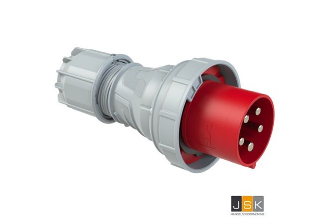 045-6 CEE Contactstop 125A 5-polig, 400 V (50+60 Hz) rood, 6h IP67 POWER TWIST - 102285 - JSK Handelsonderneming
