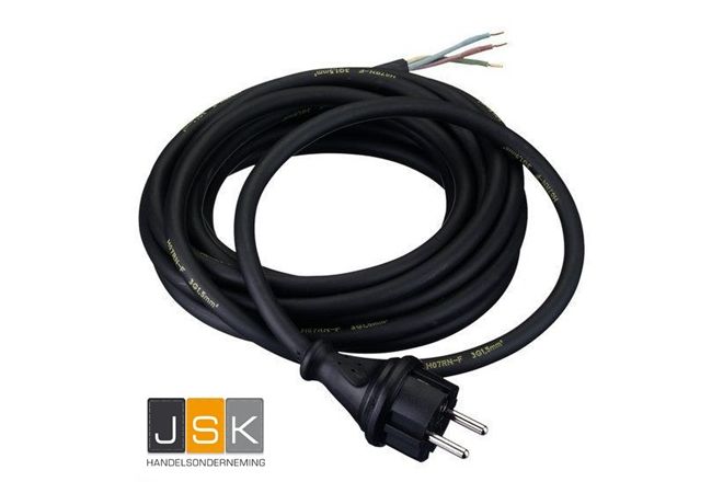 Gereedschapsnoer 10 meter | 3x1 mm² H07RN-F | zwart klasse 1 | 104716 - JSK Handelsonderneming