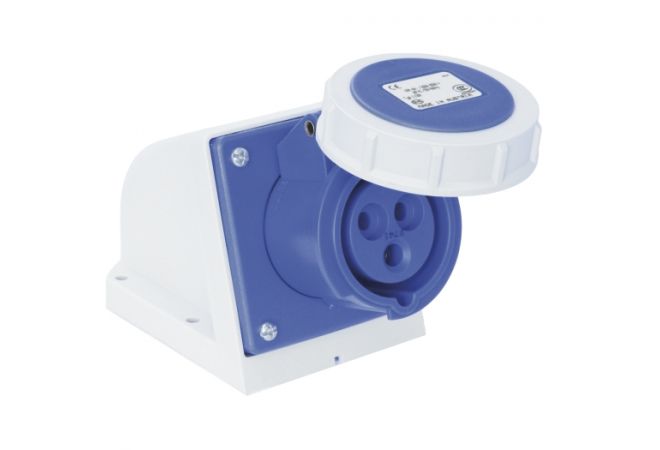CEE-wanddoos IP 67, 3-polig, 230 V, 6 h 16 A | 230 V (50+60 Hz) blauw | Beschermingsgraad (IP): IP67 | 601.1326