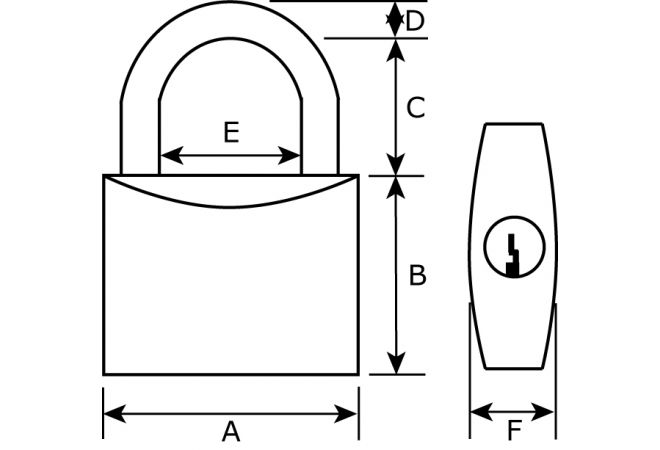 Hangsloten gelijksluitend (Hangslot 50mm - 60mm beugel, diam,7mm) | hoge beugel, HS-LINE | gehard staal met 2 sleutel t.b.v. Rolsteigerbeugel - JSK Handelsonderneming