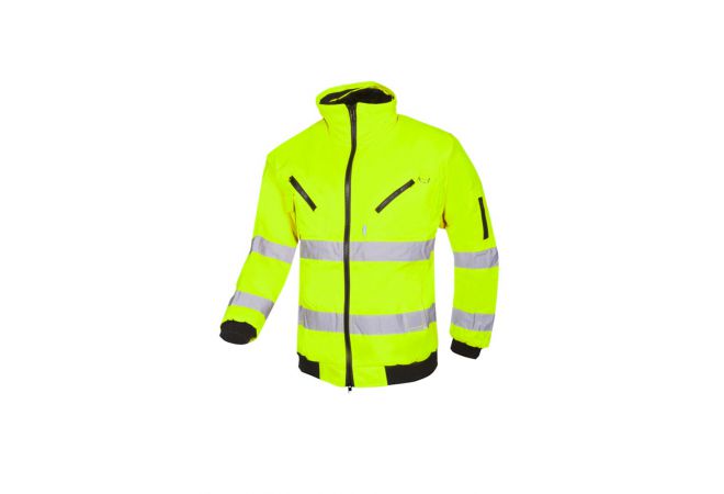 SIOEN 029A Blouson Sparrow Fluor Geel signalisatie winterblouson, met comfortabele, warme en uitneembare bontvoering 3.75.02.902