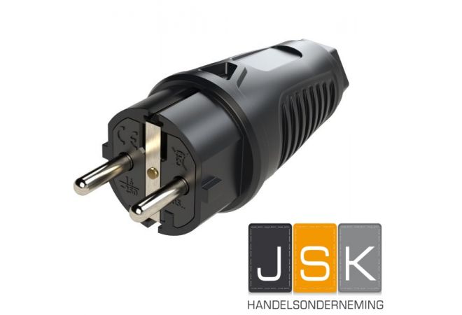 SIROX/PCE 0512-SS Volrubber stekker zwart, voor aansluitdiameter tot 3G2,5 mm², nominale spanning: 250V~ nominale stroom: 16A - 802.400.01