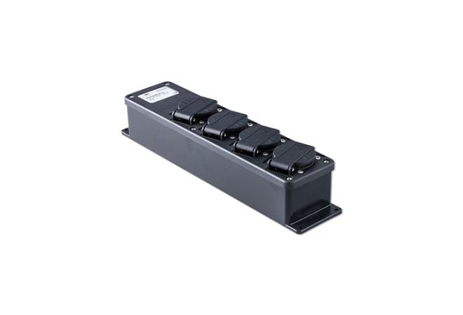 Snoercentrale zwart / stagebox zwart met 3 inbouw contactdozen 16A, 250V~ type 16z KERAF 104473 - JSK Handelsonderneming