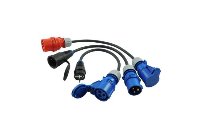 3x Camping Verloop Adapter CEE stekker naar 230V koppeling voor Caravan Boot Markt Foodtruck H07RN-F 3x2,5mm² 16A