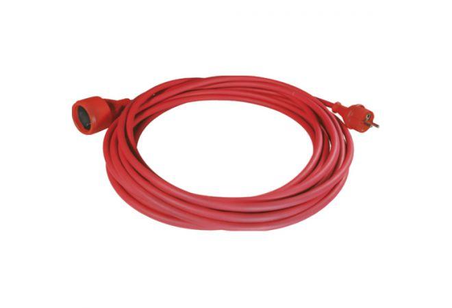 Verlengkabel 25 meter 3x1,5 mm² H07RN-F rood met gegoten rubberen stekker en rubberen koppeling, 182.918 - JSK Handelsonderneming