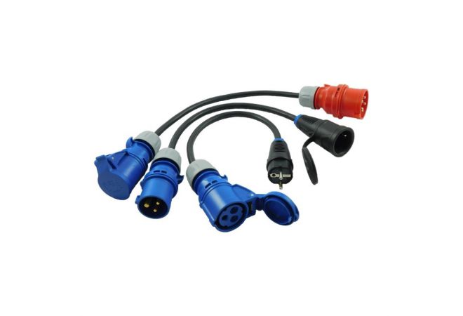 3x Camping Adapter CEE plug to 230V Coupling for Caravan Boat Market Foodtruck H07RN-F 3x2,5mm² 32A