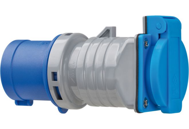 1080990 Brennenstuhl adapter met randaarde "230V/CEE 16A IP44", grijs blauw - JSK Handelsonderneming