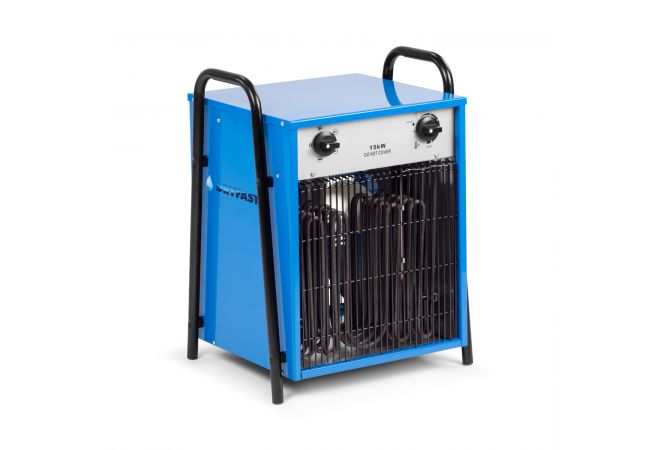 Actie DEH15 | Elektrische kachel Dryfast 15 kW 400V / 50 Hz | Luchtverplaatsing 1.293 m³/uur | 5 - 10 - 15 kW | 60 dB(A) | 32A - JSK Handelsonderneming