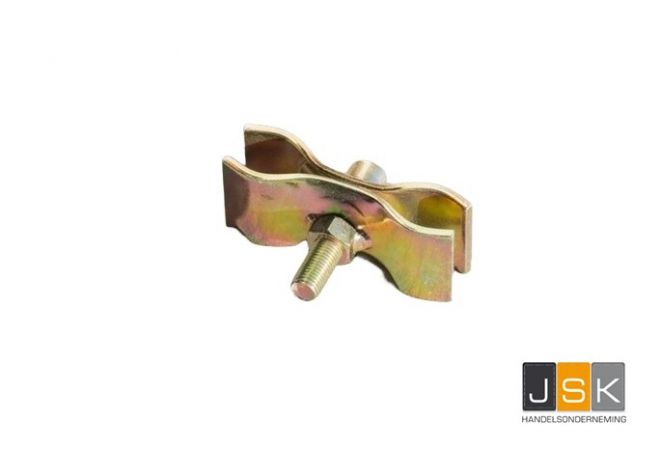 Koppeling standaard 4 mm staal en 10 mm inbus | Bouwhek-klem met Inbus-bout 10mm | Klemset | Bouwhekklemset | Bouwhekklem | Thermisch verzinkt | Ø 42 mm - JSK Handelsonderneming
