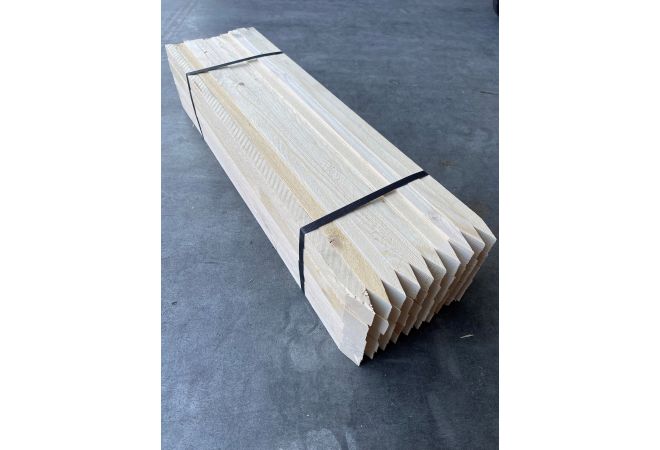 Piketten hout | Vuren piketpaal | paalpiket | heipiket | houten piketten | 22x32x600mm met oranje kop - per pakket 50 stuks - JSK Handelsonderneming