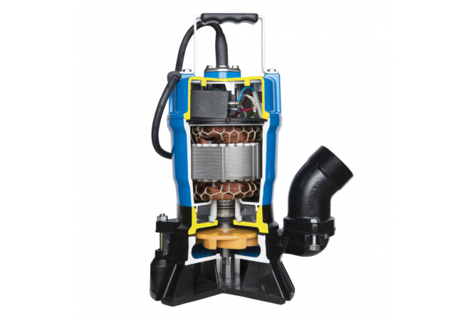 Tsurumi bouwdompelpomp met woelkop HS2.4S 0,4kW 230V 50Hz 2850tpm 10m kabel, persaansluiting 2" - Art nr. TSHS2-4S-52DT