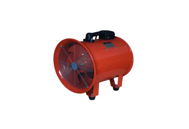 VOK-121S Professionele ventilator van Oklima, 3.900 m³/h luchtverplaatsing, Aansluiting luchtslang	ø 350mm, Maximale lengte luchtslang 15 meter